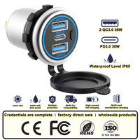 Cargador de Coche USB C de Aleación de Aluminio Personalizado, 24V, Carga Rápida Dual 3.0, USB A, 36W, PD3.0, Tipo C, 24V, Puerto USB, Enchufe para Coche