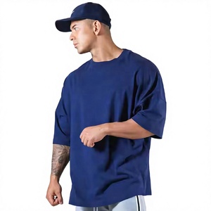 Camiseta con estampado DTG para hombre, camiseta lavada con ácido Vintage de algodón pesado de gran tamaño en blanco liso personalizado de calidad - Product Image 1