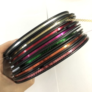 Venta al por mayor colorido PET lentejuelas rollos <span class=keywords><strong>3mm</strong></span> plano redondo lentejuelas cinta carrete CD para máquina de bordar - Product Image 1