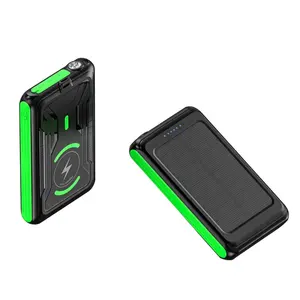 2023 Top bán phong cách mới IPX6 không thấm nước 5000mAh từ không dây năng lượng mặt trời sạc ngân hàng điện cho di động xách tay năng lượng mặt trời ngân hàng điện