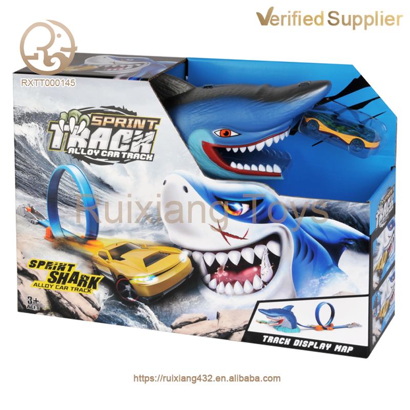 Shark-themed Catapult Track Alloy Car