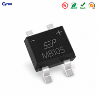 Redresseur en pont SMD SEP MB10S série MB 0,8A 1000V monophasé, boîtier MBS pour alimentation et pilote LED, Nouveau