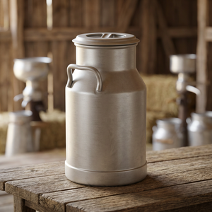 Bidon de stockage de lait en aluminium robuste de qualité alimentaire avec couvercle pour la collecte, le transport et la vente en gros en ferme - Product Image 3