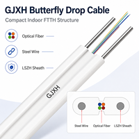 Câble de branchement intérieur FTTH GJXH le plus vendu, SM G652D G657A2, 2 fibres, LSZH, type arc, expédition rapide