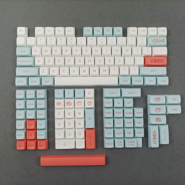 XDA Keyboard Keycaps Salmon 141 Keys Dye Sub PBT Custom Keycaps for Mechanical Keyboard