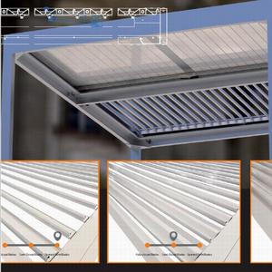 Waterproof Or Sunshade Louver Roof and Aluminium Louvered Pergola with Curtain - Product Image 5