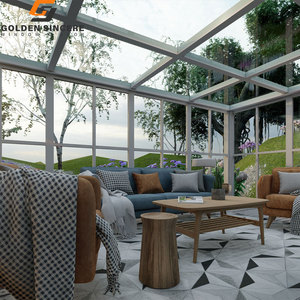 Véranda moderne à style coulissant rétractable, maison en verre à isolation thermique en aluminium, stores horizontaux à enroulement, toits de villas - Product Image 4