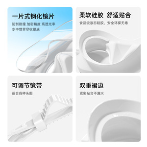 Masque de plongée avec tube respiratoire en silicone confortable, ensemble de plongée unisexe - Product Image 4
