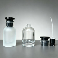 Flacon de parfum portable en verre dépoli transparent de 30 ml avec atomiseur pressurisé, flacons de parfum cylindriques de 30 ml