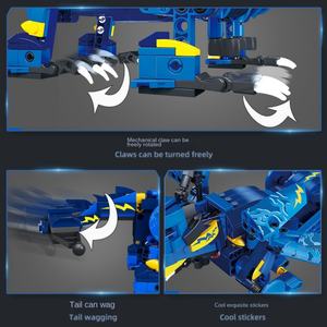 Blocs de construction en plastique assemblés, série de dragons mécaniques, jouet éducatif télécommandé électrique, vente en gros, OEM - Product Image 4