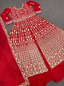 Traje de Anarkali nupcial de boda india para mujer, vestidos de traje de novia, pieza de Venta caliente a precio rentable - Product Image 4