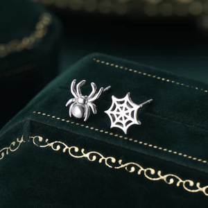Orecchini a Ragnatela di Halloween per Donne, Gioielli Chic in Metallo alla Moda - Product Image 2
