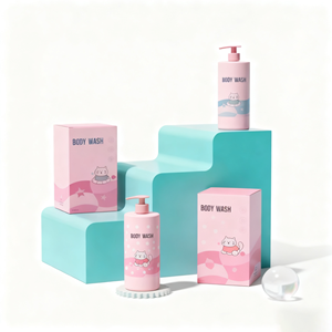 Shampooing écologique personnalisé lavage du corps boîte rigide carrée revêtement UV matériaux recyclés conception de sécurité pour bébé boîte de quatre couleurs - Product Image 1