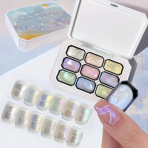 1 pièce, 9 couleurs, Nouveau Gel Patting Populaire, Texture Rêveuse Dégradée, Vernis à Ongles Gel UV&LED Soak-off pour Création Artistique, Salon, Noël, DIY - Product Image 1