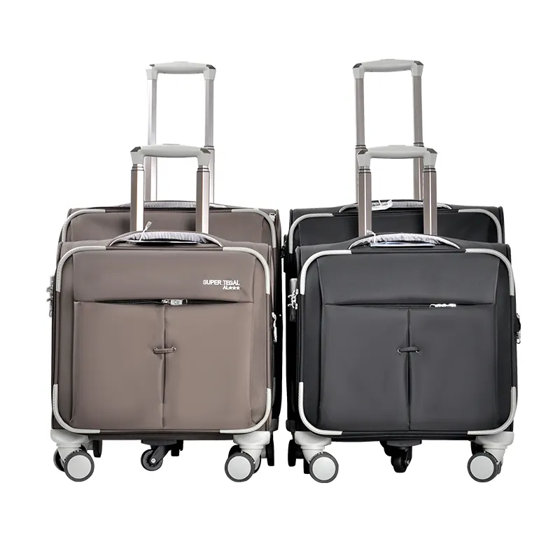 2022 new expandable nylon fabric cabin case 5 wheels pilot bag men women boarding case trolley luggage