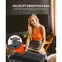 LEKATO 9 Pad de batterie électrique sensible à la vitesse, grosse caisse, 592+ sons, échantillons de percussion, pad de batterie électrique