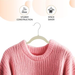 Space Saving Clothes Hangers with Metal Hooks Flocked Felt Hangers for Coat Suit Dress Non Slip Velvet Hangers Pack - Product Image 3