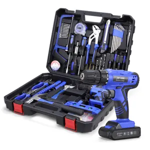 High Quality 21V Lithium-Ion Battery Driver Power Tools Cordless Hand Drill Combo Tool Bit Set Toolbox