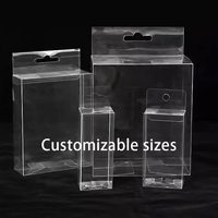 Mini quantité minimale de commande boîtes d'emballage en PVC en plastique transparent haute PET personnalisé cajas de plastique petit cadeau boîte de Noël avec cintre