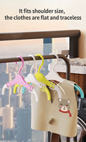 Ensemble de cintres en plastique pliables pour enfants, à largeur d'épaule réglable, avec motif enfantin, pour salon, armoire et salle de bain