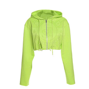 Latest Style Solid Color Women Crop <b>Top</b> Hoodies Wholesale Customized Women Crop <b>Top</b> Hoodies - Product Image 1