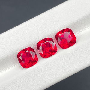 Lab Created Emerald Cut Pigeon Blood Red <b>Ruby</b> Loose Stone 7×9mm 3Carat, <b>Man</b> Made <b>Ruby</b> <b>for</b> <b>Ring</b> Pendant Custom Setting - Product Image 1
