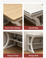 Bureau de jeu pour ordinateur moderne, 140 cm, table de bureau et d'étude avec étagère de rangement, bureau de jeu pour PC dans la chambre