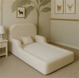Cama Infantil Moderna de Piso 2026, Tapicería de Poliéster Cómoda y Ecológica, Sin Estructura, con Diseño Bajo para Dormitorio - Product Image 1