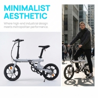 Vélo électrique Hottech, cadre en aluminium de 16 pouces, batterie au lithium, moteur sans balais 250W 36V, roue arrière pliable, suspension, gris, écran LED numérique