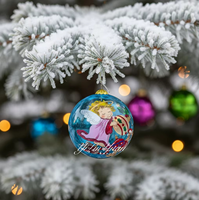 Boules de Noël en verre peintes à la main, personnalisées en usine, décorations de sapin de Noël en verre peintes à l'envers
