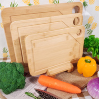 Ensemble de 3 planches à découper en bambou écologiques de haute qualité avec support, logo gravé au laser, sans danger pour les aliments, ustensiles de cuisine durables, non toxiques, 2 cm