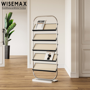 WISEMAX-Muebles clásicos para el hogar, estantería de metal de ratán y madera de estilo Bauhaus creativo y moderno, para sala de estudio - Product Image 2