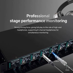 Professional 1U 8-Channel Portable <b>Music</b> <b>Player</b> Power Earphone Distribution Amp HA800 V2 Headphone Amplifier for Stage Studio - Product Image 4