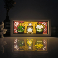 Anime Paper Cut LED Light Box Handmade Manga Shadow Lamp Carving Night Light Lampe de table pour décoration de chambre