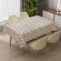 Nappe de table rectangulaire beige à motifs floraux RNPT, nappe en toile cirée réutilisable pour patio et festivals