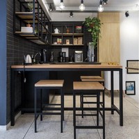 Mobilier industriel et commercial Long Kitchen Restaurant Dining Wooden Island High Bar Table PLUS DESIGN
