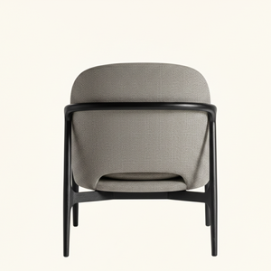 Fauteuil lounge ergonomique moderne et durable, fait main, avec pieds en bois et revêtement en polyester, pour hôtel et salon, fabriqué en Indonésie - Product Image 5