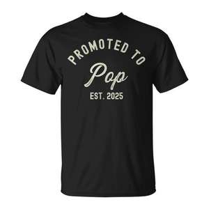 T-shirt « Promoted To Pop Est 2025 » pour la fête des pères, pour les grands-pères pour la première fois - Product Image 1