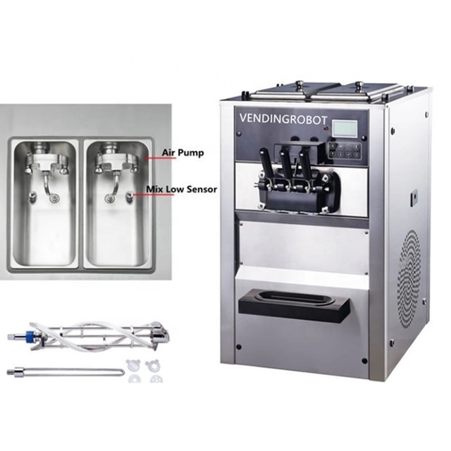 Pre-cooling Table Model Soft Ice Cream Making Machine Commercial Ice Cream Maker Frozen Yogurt Mahine CE