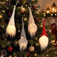 Ornement de Noël Gnome Lumineux Sans Visage de Dessin Animé, Pendentif Charme pour Arbre de Noël