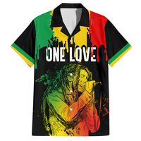 T-shirts personnalisés, musique rock amusante, chemise hawaïenne à boutons grande taille pour hommes, chemise Marley Bob Hip Hop