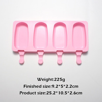 Mignon 4 Trous DIY Moule À Glaçons De Qualité Alimentaire Silicone Facile À Dégager Ménage Grand Ovale Crème Glacée Popsicle Moule