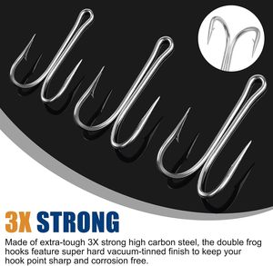 Hameçons doubles en acier à haute teneur en carbone, super résistants, usage général, lot de 2 - Product Image 3