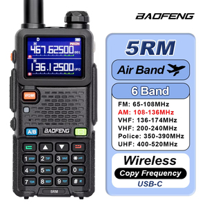Walkie Talkie Baofeng UV 5RM Multibanda Para Radioaficionado con Frecuencia de una Tecla, Roger <span class=keywords><strong>Beep</strong></span>, VOX, Scrambler, Receptor Meteorológico NOAA, Radio Ham AM FM - Product Image 1