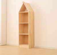 Forme de maison en bois enfants étagère à jouets étagère en bois vitrine ouverte bibliothèque de rangement 3 niveaux armoire de rangement organisateur