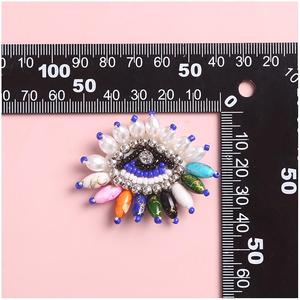 Patch perle de riz nouveau Design fleur gros patchs personnalisés couture broderie chapeau brillant broderie perles patchs - Product Image 3