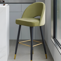 Tabouret de bar en velours nordique de luxe Chaises de tabouret de bar modernes pivotantes réglables en noyer l haut comptoir