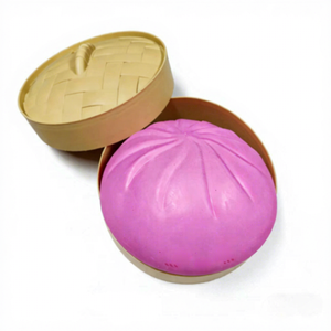 Juguete de simulación de panecillo al vapor de 25 cm, súper grande, con música de amasado, bola de harina de descompresión, de rebote lento, para toda la familia, con forma de vaporera - Product Image 4