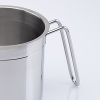 Ustensiles de cuisine classiques en acier inoxydable écologique fabriqués en Italie 2025, avec poignée en fil d'acier, compatibles induction et four, accessoires pour laitière