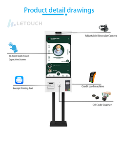 à commande automatique pour PC à écran tactile debout <span class=keywords><strong>de</strong></span> 32 pouces, Kiosque interactif d'imprimante Android POS en libre-service - Product Image 2